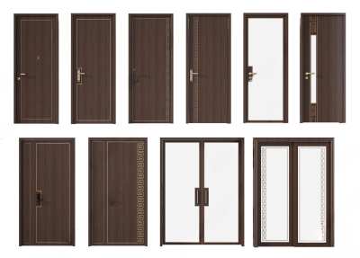 新中式门3D模型下载